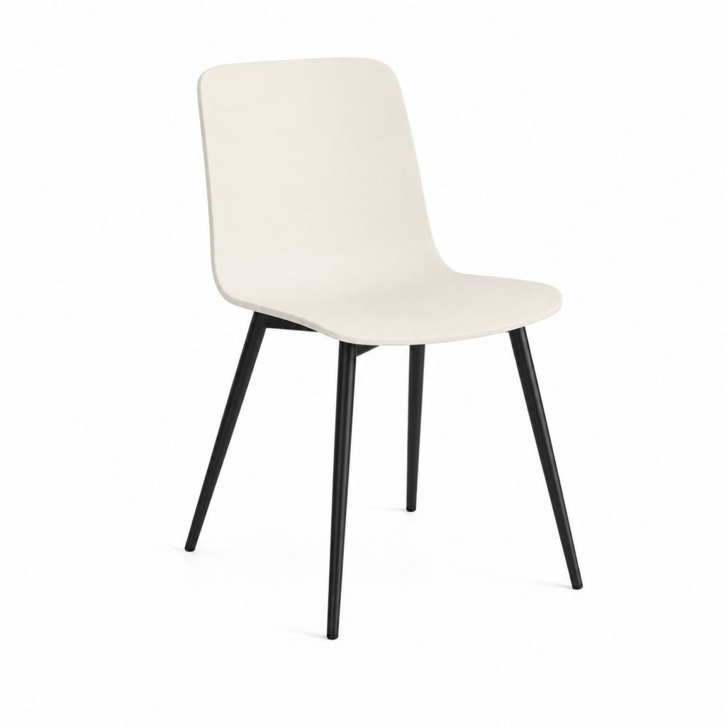 Chaise de salle à manger ivoire en polypropylène avec piètement en acier 46 x 52 x 83 cm